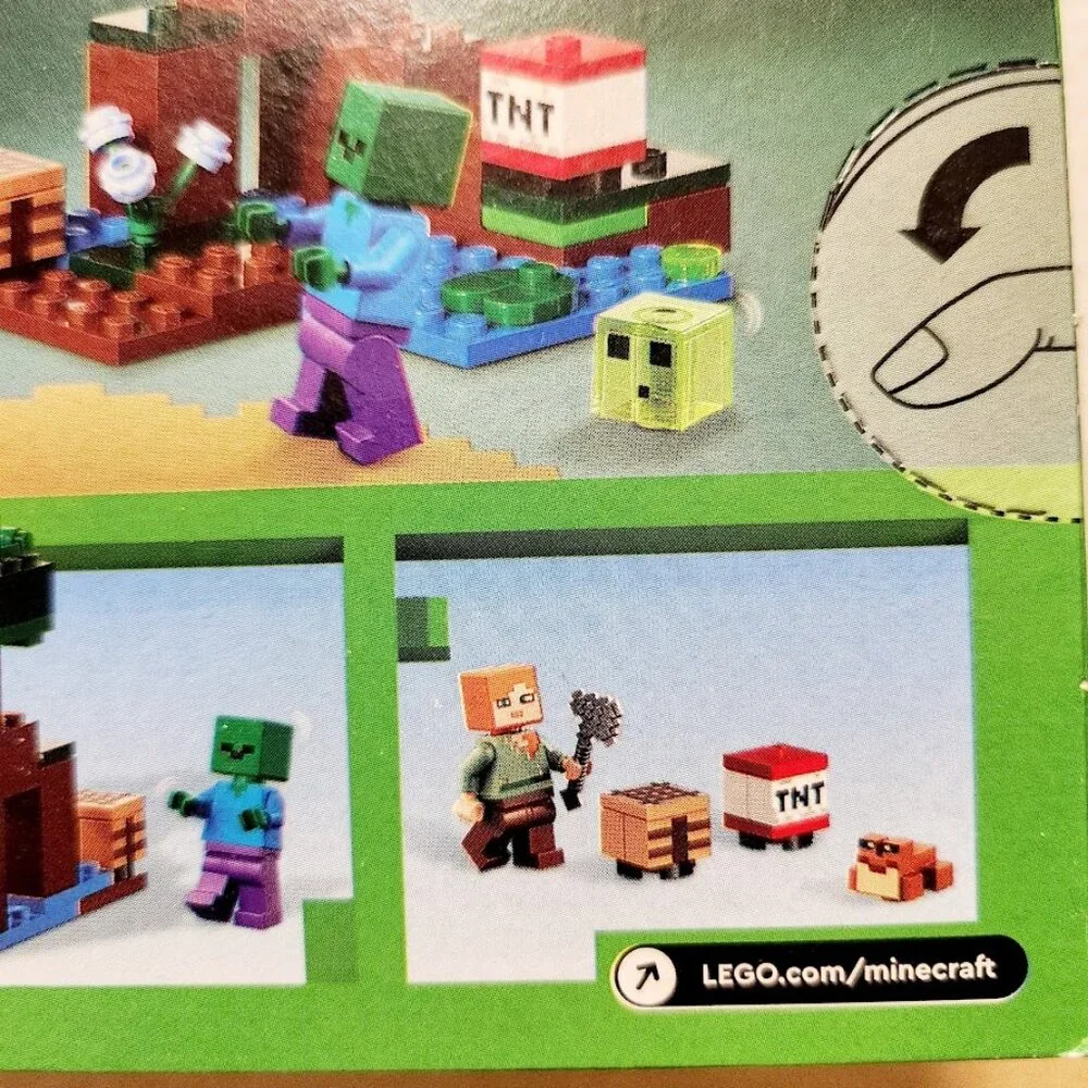 NEW LEGO MINECRAFT SWAMP ADVENTURE 21240 Zombie Alex Frog Slime Building Set Bra